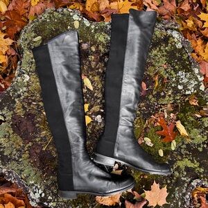 Stuart Weitzman 5050 Black Leather Over The Knee Boot size 9M